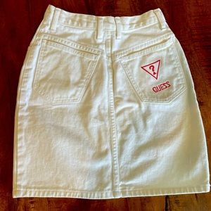 Vintage Guess White Denim Skirt